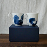 Yamani - Miyama Tableware: Blue Ink White Paired Mugs - natsumiya.live