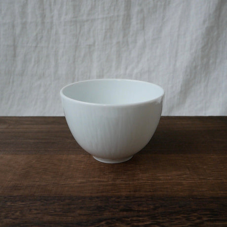 Yamani - Miyama Tableware: "Crease" Matcha Bowl Snow White - natsumiya.live