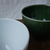 Yamani - Miyama Tableware: "Crease" Matcha Bowl Snow White - natsumiya.live