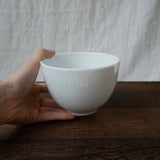 Yamani - Miyama Tableware: "Crease" Matcha Bowl Snow White - natsumiya.live