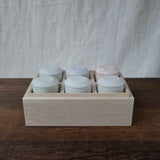 Yamani - Miyama Tableware: Sasasa Guinomi Shot Glass 6-Piece Set with Wooden Gift Box - natsumiya.live
