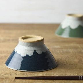 Yamani - Teshigoto Series: Mt Fuji Rice Bowl, 13 cm, Indigo - natsumiya.live
