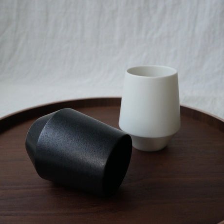 Yamani - Yamatsu Gifu: Minimalist Frustum Yunomi Tumbler, White - natsumiya.live