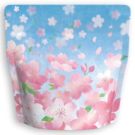 Yoshimura Pack 10132 Resealable Washi Paper Bag Sakura Blue Sky 雲竜ｱﾙﾐﾁｬｯｸ付ｽﾀﾝﾄﾞ袋 桜舞う - natsumiya.live