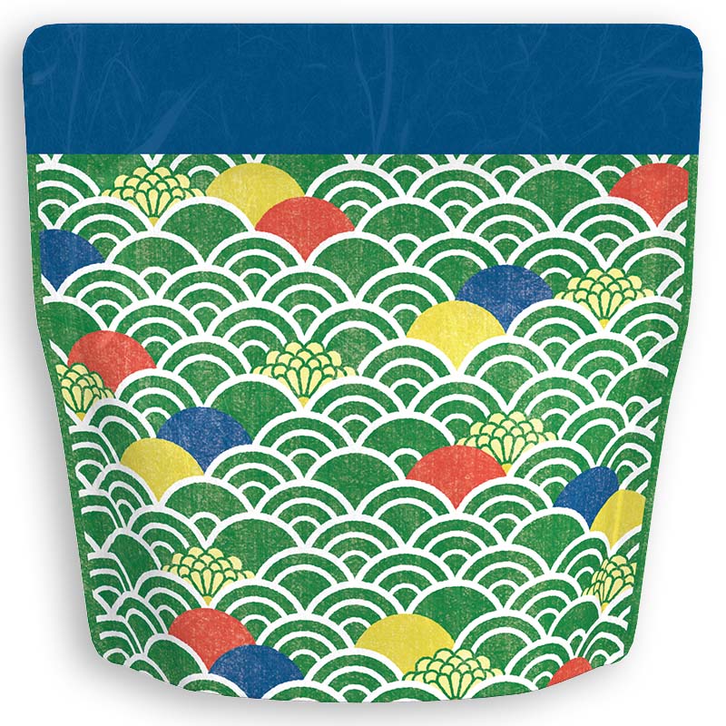 Yoshimura Pack 10155 Resealable Washi Paper Bag Wave 青海波柄 - natsumiya.live