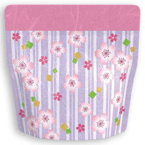 Yoshimura Pack 10157 Resealable Washi Paper Bag Sakura In Purple 桜の花柄 - natsumiya.live