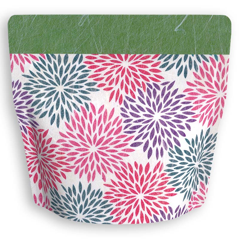 Yoshimura Pack 1313 Resealable Washi Paper Bag Mujina Chrysanthemum むじな菊 - natsumiya.live