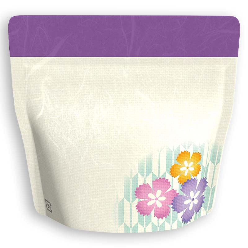 Yoshimura Pack 1325 Resealable Washi Paper Bag Flowers and Arrow Feathers 花と矢絣 - natsumiya.live