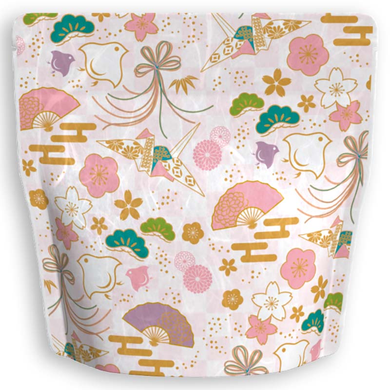 Yoshimura Pack 1403 Resealable Washi Paper Bag Chidori Ichimatsu 千鳥市松 - natsumiya.live