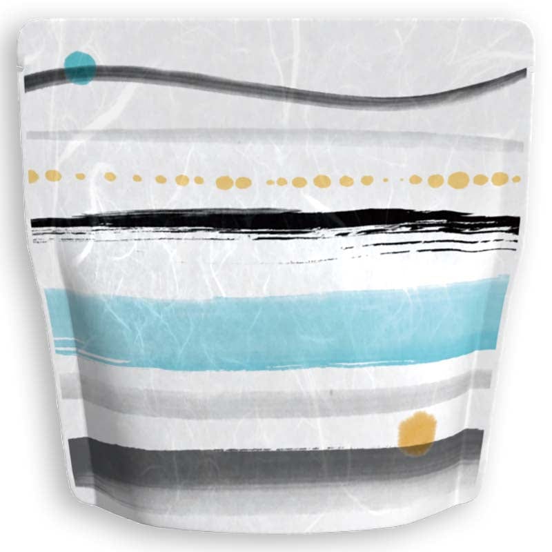 Yoshimura Pack 1405 Resealable Washi Paper Bag Calligraphy Sea 筆もよう海 - natsumiya.live